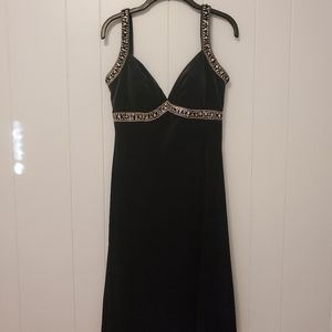 JS Boutique | Black Beaded Velour Dress